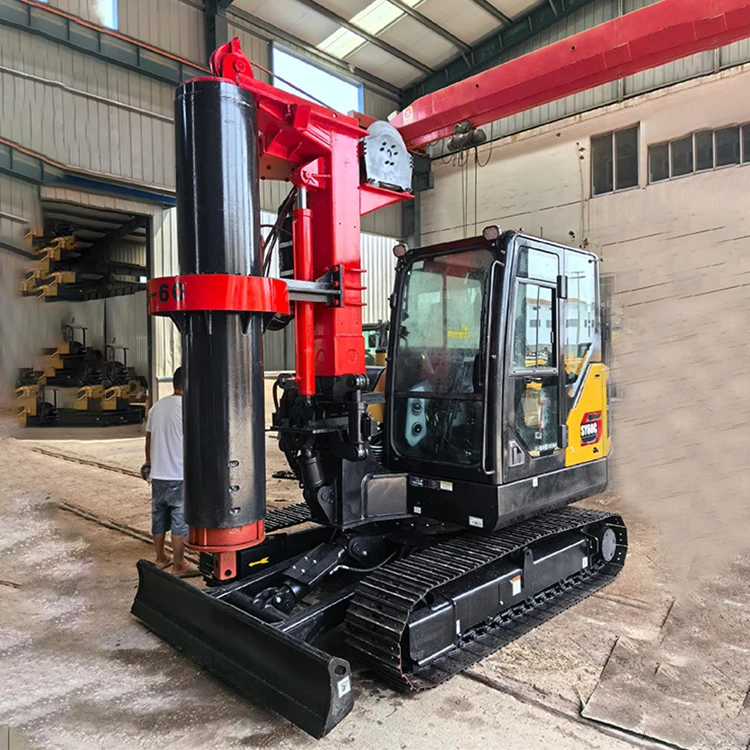 Small foundation pile driver